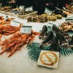 assorted seafood in a market